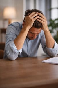 Person experiencing chronic stress and fatigue affecting energy and recovery