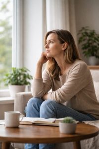 Quiet moment of reflection representing how too many wellness options can make decisions harder