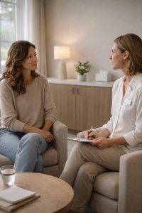 Supportive clinical conversation focused on understanding when additional support makes sense.