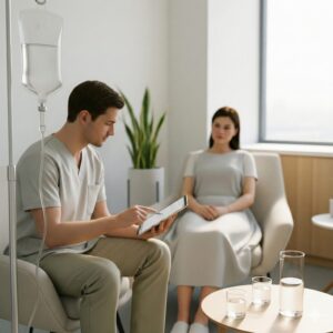 Clinical consultation discussing hydration and altitude related fatigue in Boulder