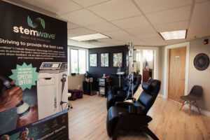 Modern IV therapy clinic interior in Boulder designed for hydration, recovery, and wellness treatments.