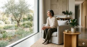 Adult in a calm home setting representing patience and long term recovery process.