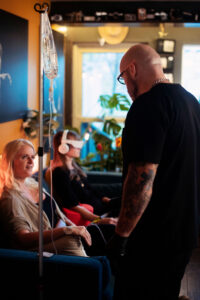 Patient receiving IV therapy treatment in a Boulder clinic for hydration, energy, and recovery support.