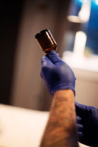 Peptide therapy vial preparation in a clinical wellness setting